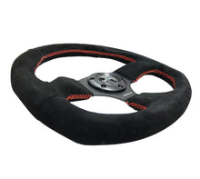 Cargar imagen en el visor de la galería, NRG Reinforced Steering Wheel (320mm Horizontal / 330mm Vertical) Suede w/Red Stitch