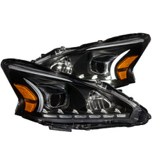 Cargar imagen en el visor de la galería, ANZO 2013-2014 Nissan Altima Projector Headlights w/ Plank Style Design Black