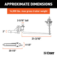 Cargar imagen en el visor de la galería, Curt MV Round Bar Weight Distribution Hitch (10000-14Klbs 31-3/16in Bars)