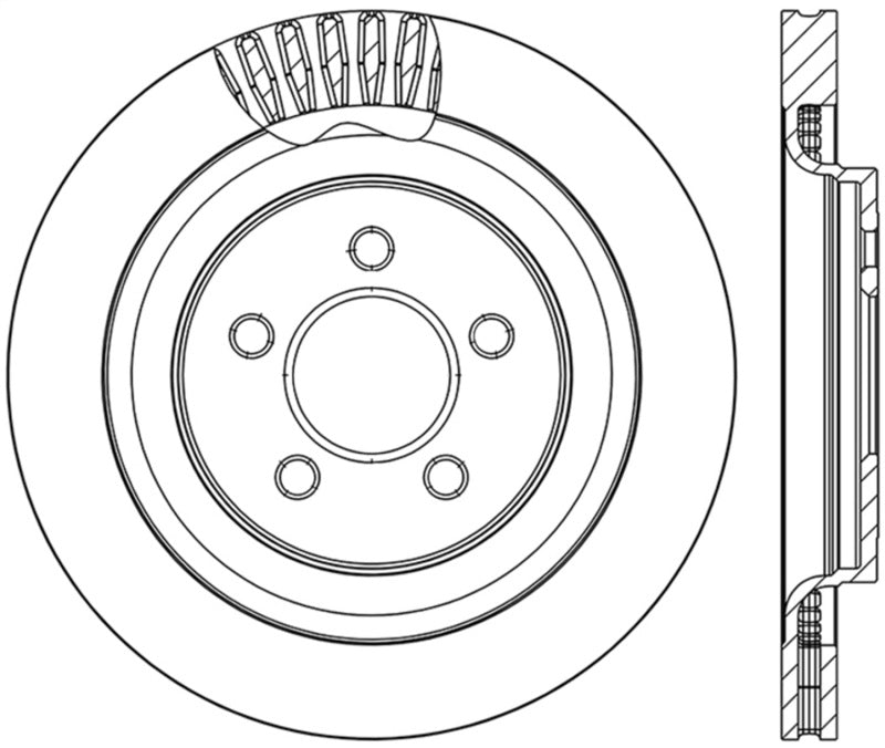 StopTech Slotted & Drilled Sport Brake Rotor - 2015 Ford Mustang GT - Rear Left