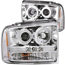 Cargar imagen en el visor de la galería, ANZO 2005-2007 Ford Excursion Projector Headlights w/ Halo Chrome w/ LED Strip (CCFL) 1pc