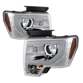 Spyder Ford F150 13-14 Projector Factory Xenon Model- Light Bar DRL Chrm PRO-YD-FF15013-LBDRL-HID-C