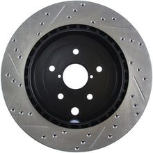 Cargar imagen en el visor de la galería, StopTech 08+ Subaru STI (Will Not Fit 05-07) Slotted &amp; Drilled Sport Brake Rotor