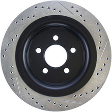 Cargar imagen en el visor de la galería, StopTech Slotted &amp; Drilled Sport Brake Rotor - 2015 Ford Mustang GT - Rear Right