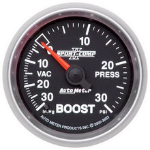 Cargar imagen en el visor de la galería, Autometer Sport-Comp II 52mm 30 PSI Mechanical Boost Vacumm Gauge