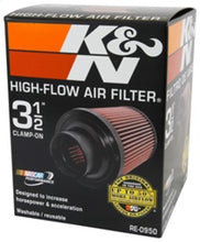 Cargar imagen en el visor de la galería, K&amp;N Universal Rubber Filter 3 1/2inch ID FLG / 6inch Base / 4-5/8inch Top / 6inch Height