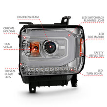 Load image into Gallery viewer, ANZO 2014-2015 Gmc Sierra 1500 Projector Headlight Plank Style Chrome w/ Switchback (Halogen Type)