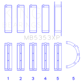 King Engine Bearings Ford 281 4.6L SOHC 16V Performance Main Bearing Set - Size STD
