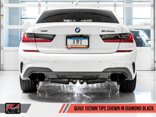 Load image into Gallery viewer, AWE Tuning 2019+ BMW M340i (G20) Track Edition Exhaust - Quad Diamond Black Tips