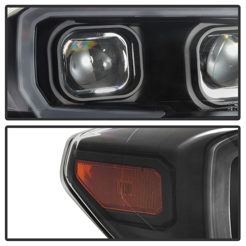 xTune 16-18 Toyota Tacoma SR/SR5 DRL Proj Headlights w/Turn Signal - Blk (PRO-JH-TTA16-SR-BK)