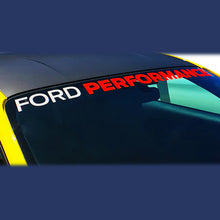 Cargar imagen en el visor de la galería, Ford Performance 2015-2017 Mustang Windshield Banner Ford Performance - White / Red