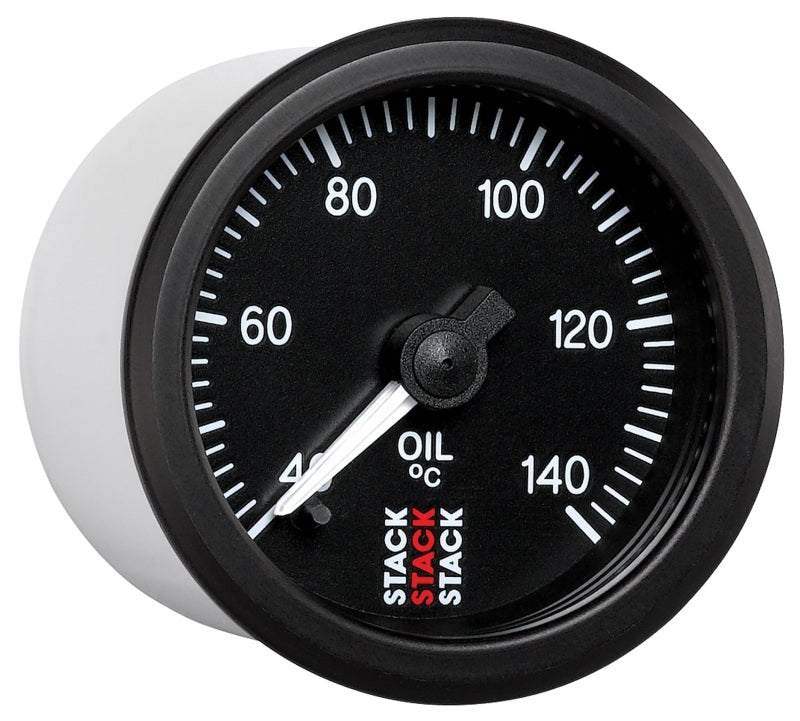 Autometer Stack 52mm 40-140 Deg C 1/8in NPTF Male Pro Stepper Motor Oil Temp Gauge - Black