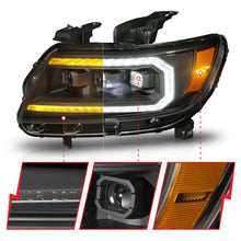 Cargar imagen en el visor de la galería, ANZO 15-22 Chevrolet Colorado Full LED Projector Headlights w/ Initiation &amp; Sequential - Black