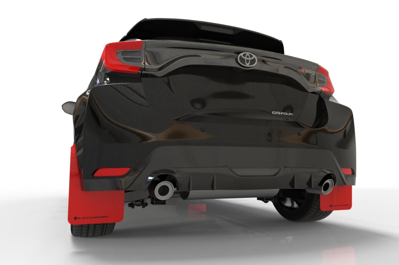Rally Armor 20-25 Toyota GR Yaris Red Mud Flap w/Black Logo
