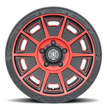 Cargar imagen en el visor de la galería, ICON Victory17x8.5 6x5.5 0mm Offset 4.75in BS Satin Black w/Red Tint Wheel