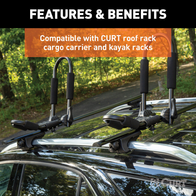 Curt 53-3/8in Aluminum Universal Roof Rack Crossbars