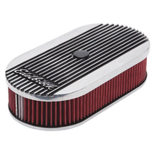 Cargar imagen en el visor de la galería, Edelbrock Air Cleaner Elite II Oval Single 4-Bbl Carb 2 5In Red Element Polished