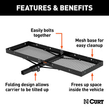 Load image into Gallery viewer, Curt 60in x 20in Tray-Style Cargo Carrier (Folding 2in Shank)