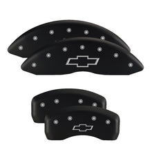 Cargar imagen en el visor de la galería, MGP 4 Caliper Covers Engraved Front &amp; Rear Bowtie Red finish silver ch