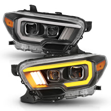 Cargar imagen en el visor de la galería, ANZO 2016-2017 Toyota Tacoma Projector Headlights w/ Plank Style Switchback Black w/ Amber w/ DRL