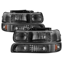 Cargar imagen en el visor de la galería, Xtune Chevy Tahoe 00-06 Amber Crystal Headlights w/ Bumper Lights Smoke HD-JH-CSIL99-SET-AM-SM