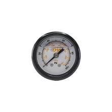 Cargar imagen en el visor de la galería, DeatschWerks 0-100 PSI 1/8in NPT Mechanical Fuel Pressure Gauge 1.5in Diameter Black Housing