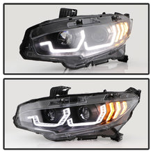 Cargar imagen en el visor de la galería, Spyder Honda Civic 16- 2DR/4DR/Hatchback Projector Headlights - Black PRO-YD-HC16SI-SEQGR-BK