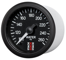 Cargar imagen en el visor de la galería, Autometer Stack 52mm 100-260 Deg F 1/8in NPTF Male Pro Stepper Motor Water Temp Gauge - Black