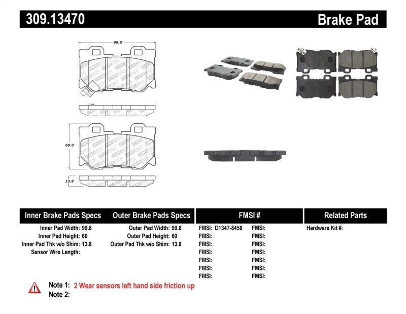 StopTech Performance 08-09 Infiniti FX50/G37 Rear Brake Pads