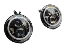 Cargar imagen en el visor de la galería, Raxiom 97-18 Jeep Wrangler TJ/JK Axial 7-Inch LED Headlights w/RGB Halo- Blk Hsng (Clear Lens)