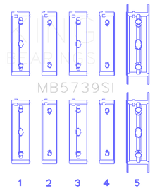King Engine Bearings Subaru EJ20/EJ22/EJ25 Bi-Metal Silicon Aluminum Main Bearing Set - Size +.002mm