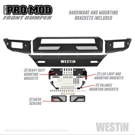 Westin 16-19 Chevy/GMC Silverado/Sierra 1500 Pro-Mod Front Bumper - Textured Black