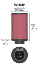 Cargar imagen en el visor de la galería, K&amp;N Filter Universal Rubber Filter 5in Flange ID / 6.5in OD / 10in Height