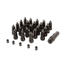 Cargar imagen en el visor de la galería, Rugged Ridge Bullet Lug Nut and Valve Stem Cap Kit Black 1/2-20