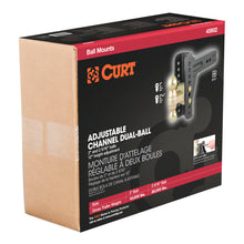 Cargar imagen en el visor de la galería, Curt Adjustable Channel Mount w/Dual Ball (2-1/2in Shank 20000lbs 6in Drop)