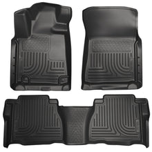 Cargar imagen en el visor de la galería, Husky Liners 07-11 Toyota Tundra Double/CrewMax Cab WeatherBeater Combo Black Floor Liners