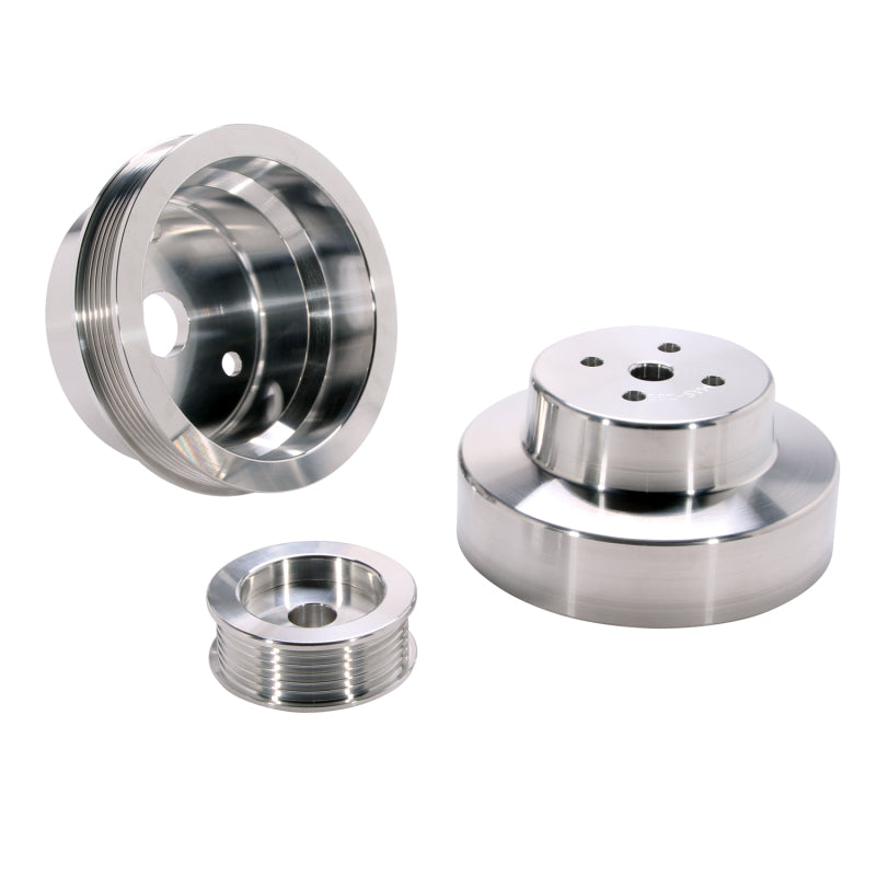 BBK 88-95 GM Truck 4.3 5.0 5.7 Underdrive Pulley Kit - Lightweight CNC Billet Aluminum (3pc)