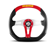 Cargar imagen en el visor de la galería, Momo Trek Steering Wheel 350 mm - 4 Black AirLeather/Brshd Al Spokes