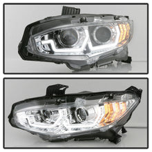 Cargar imagen en el visor de la galería, Spyder 16-18 Honda Civic 4Dr w/LED Seq Turn Sig Lights Proj Headlight - Chrome - PRO-YD-HC16-SEQ-C