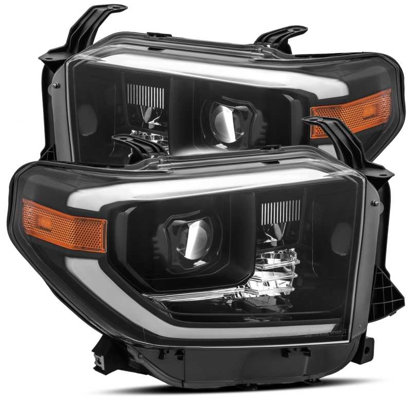 AlphaRex 14-20 Toyota Tundra PRO-Series Projector Headlights Plank Style Alpha Black w/Activ Light