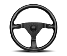 Cargar imagen en el visor de la galería, Momo Montecarlo Steering Wheel 350 mm - Black Leather/Red Stitch/Black Spokes