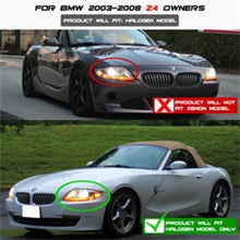 Cargar imagen en el visor de la galería, Spyder BMW Z4 03-08 Projector Headlights Halogen Model Only - LED Halo Black PRO-YD-BMWZ403-HL-BK