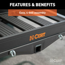 Cargar imagen en el visor de la galería, Curt 49in x 22-1/2in Basket-Style Aluminum Cargo Carrier