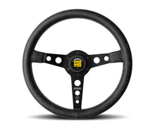 Cargar imagen en el visor de la galería, Momo Prototip Heritage Steering Wheel 350 mm - Black Leather/White Stitch/Black Spokes