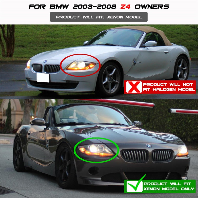 Spyder BMW Z4 03-08 Projector Headlights Xenon/HID Model Only - LED Halo Black PRO-YD-BMWZ403-HID-BK