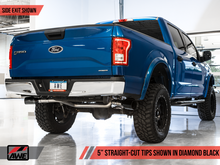 Load image into Gallery viewer, AWE Tuning 2015+ Ford F-150 0FG Dual Exit Performance Exhaust System w/5in Diamond Black Tips