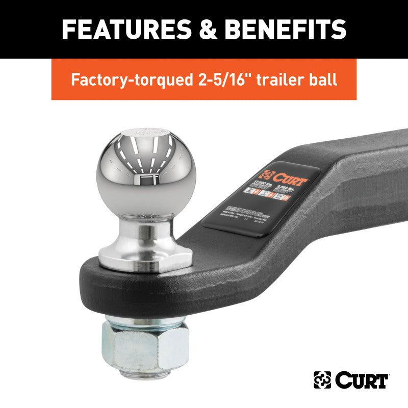 Curt Loaded Forged Ball Mount w/2-5/16in Ball (2in Shank 15000lbs 2in Drop)