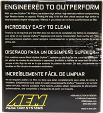 Load image into Gallery viewer, AEM Dryflow Air Filter Conical 5.5in Base OD x 4.75in Top OD x 5in Height