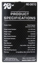 Cargar imagen en el visor de la galería, K&amp;N Universal Rubber Filter 4inch FLG / 6inch OD-B / 4-5/8inch OD-T / 9inch H
