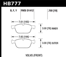 Cargar imagen en el visor de la galería, Hawk 10-15 Volvo XC60 / 03-14 Volvo XC90 (w/ 328mm Rotors) HPS Street Front Brake Pads